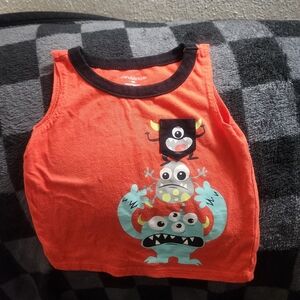 WonderKids Vibrant Orange Monster Tank Top